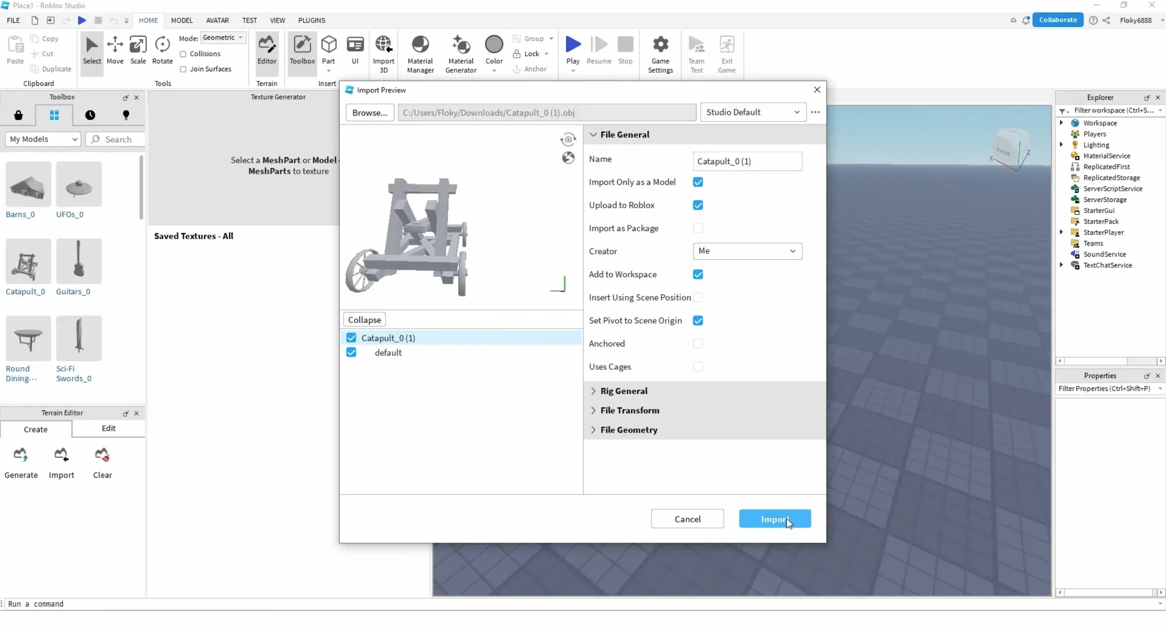 Easiest Way To Create Models For Roblox Games Import Sloyd Model Into Roblox.webp